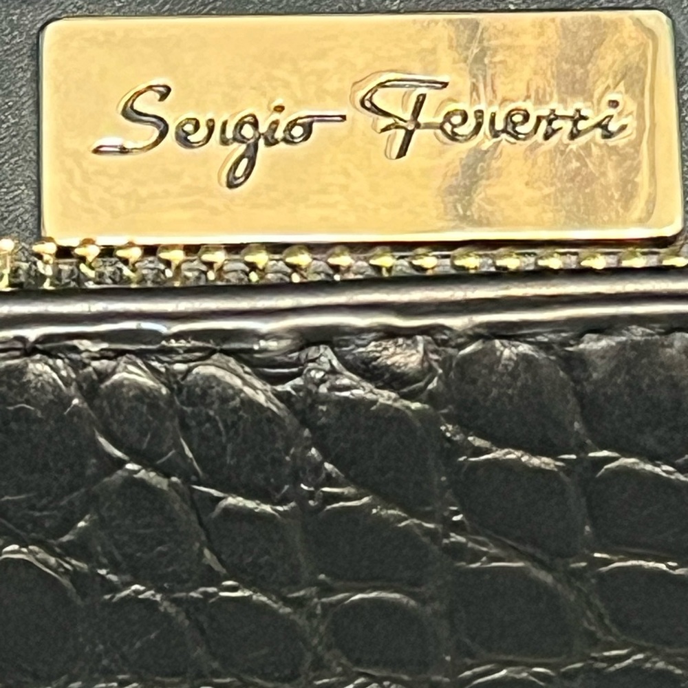 Sergio Ferretti Black Croc-Embossed Bag